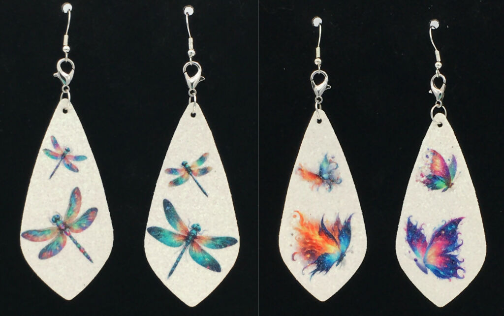 Glitter reversible two sided earrings